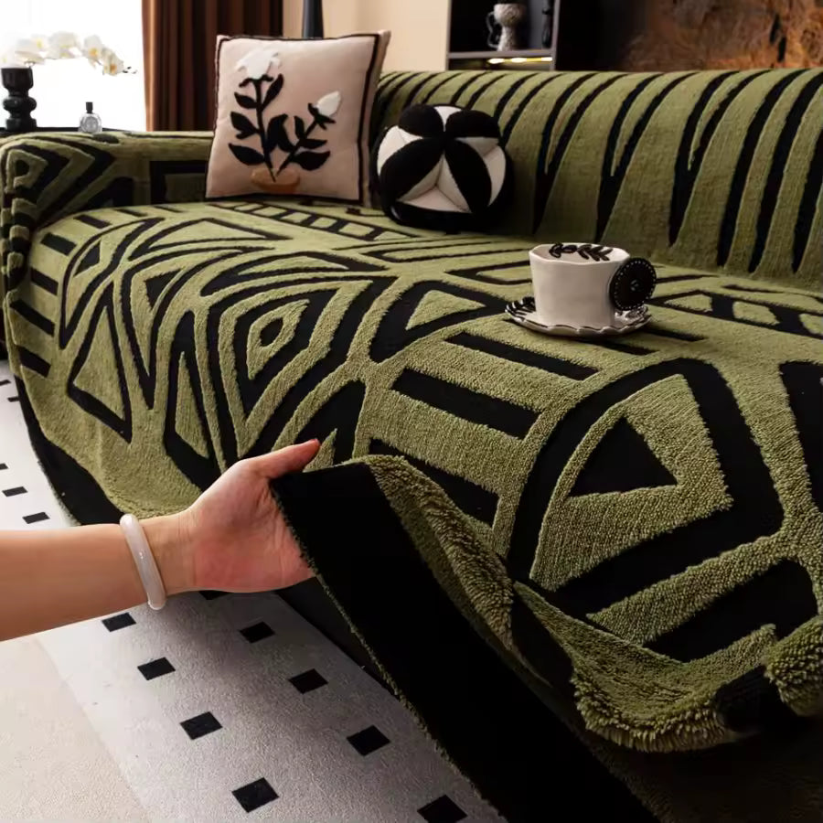 luxuriöser, rutschfester Sofaschoner im böhmischen Stil