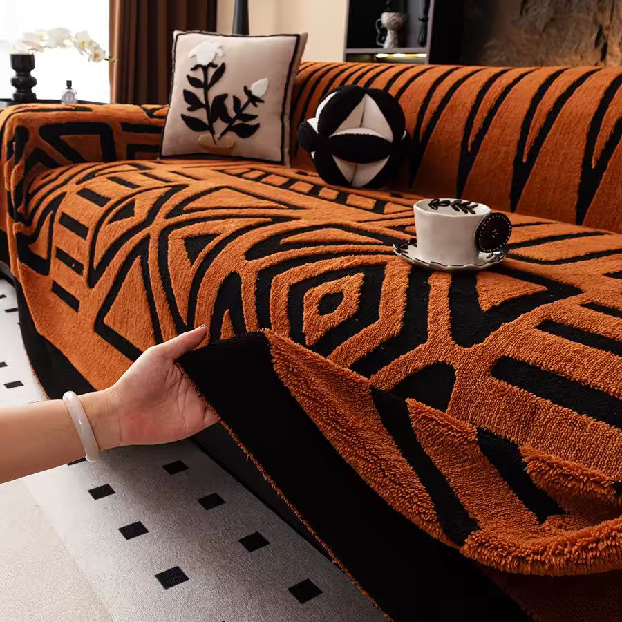luxuriöser, rutschfester Sofaschoner im böhmischen Stil
